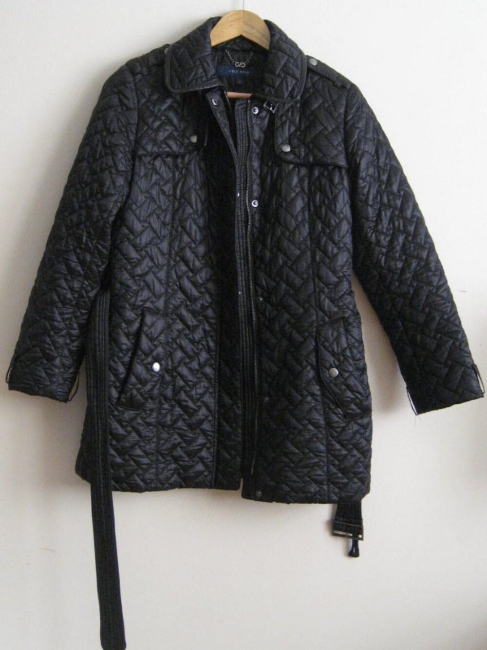 Cole Haan Quilted Signature Mid-Length Jacket w/Thermore, Size Small, Black
